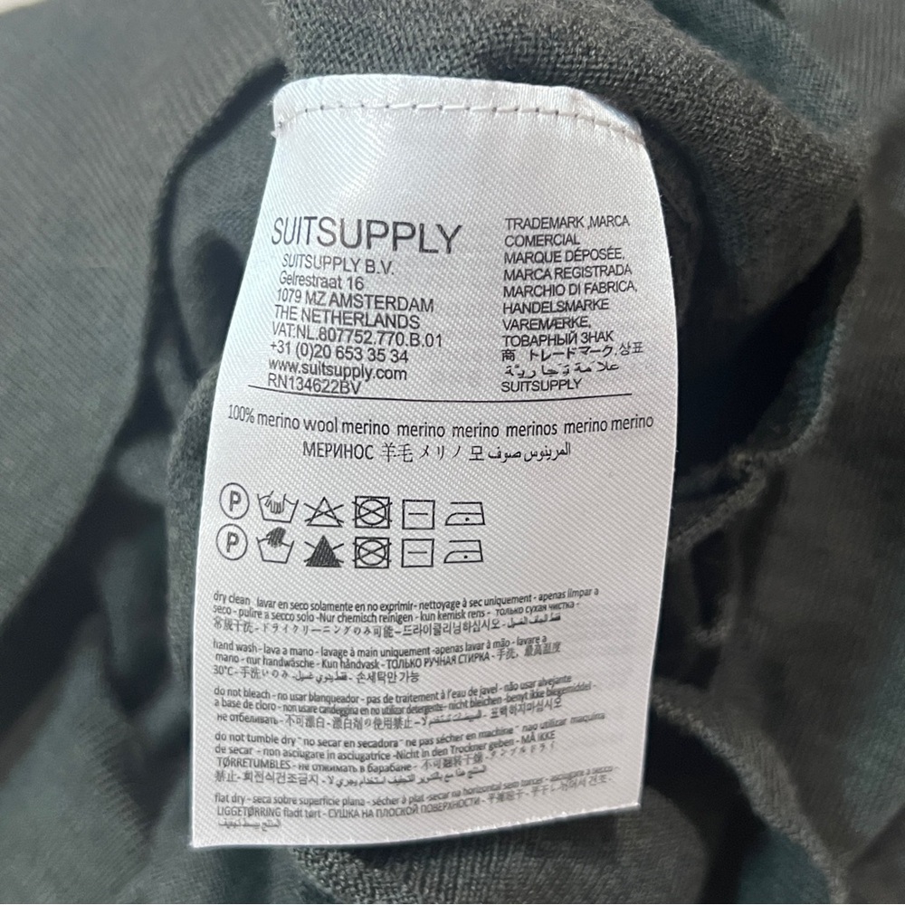 Suitsupply Charcoal Merino Wool Crewneck Sweater - Picture 5 of 7